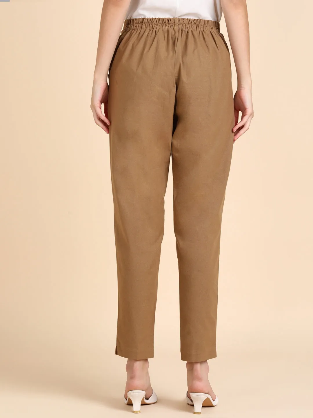 Soft Cotton Solid Color Pant - Chocolate Brown