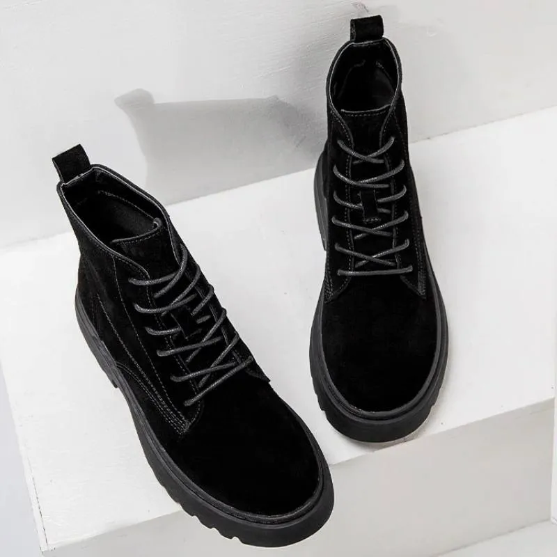 Soft Suede Lace-Up Ankle Boots