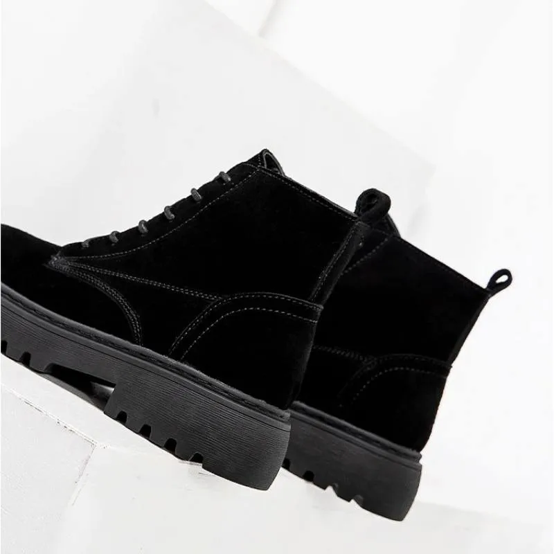 Soft Suede Lace-Up Ankle Boots