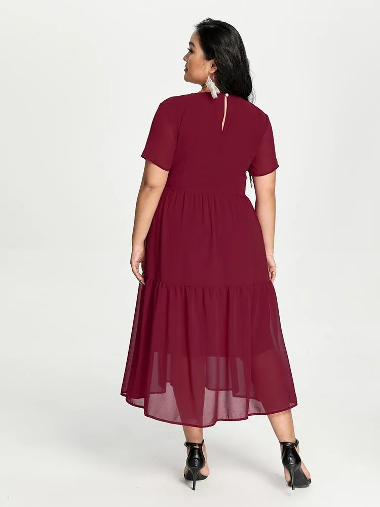 Solid Chiffon Maxi Dress
