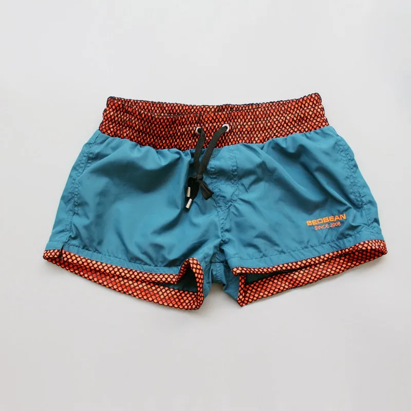 Solid Geometric Lining Sporty Shorts
