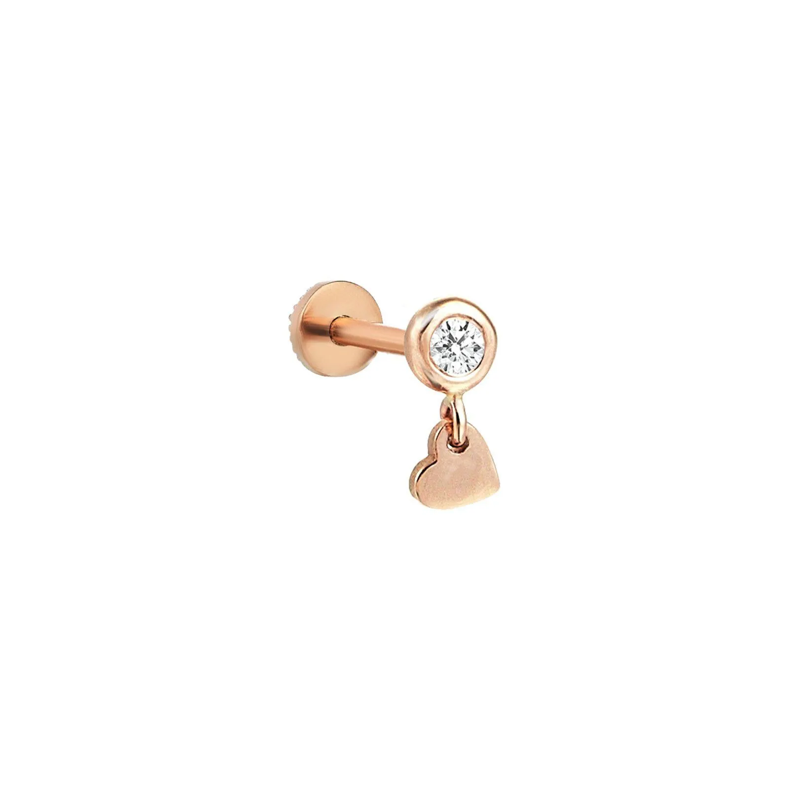 Solitaire Heart Dangling Piercing