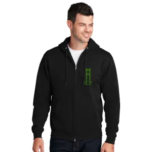 Sovereignty - Zip Up Sweatshirt - Reflection - Black - Green Logo - Large