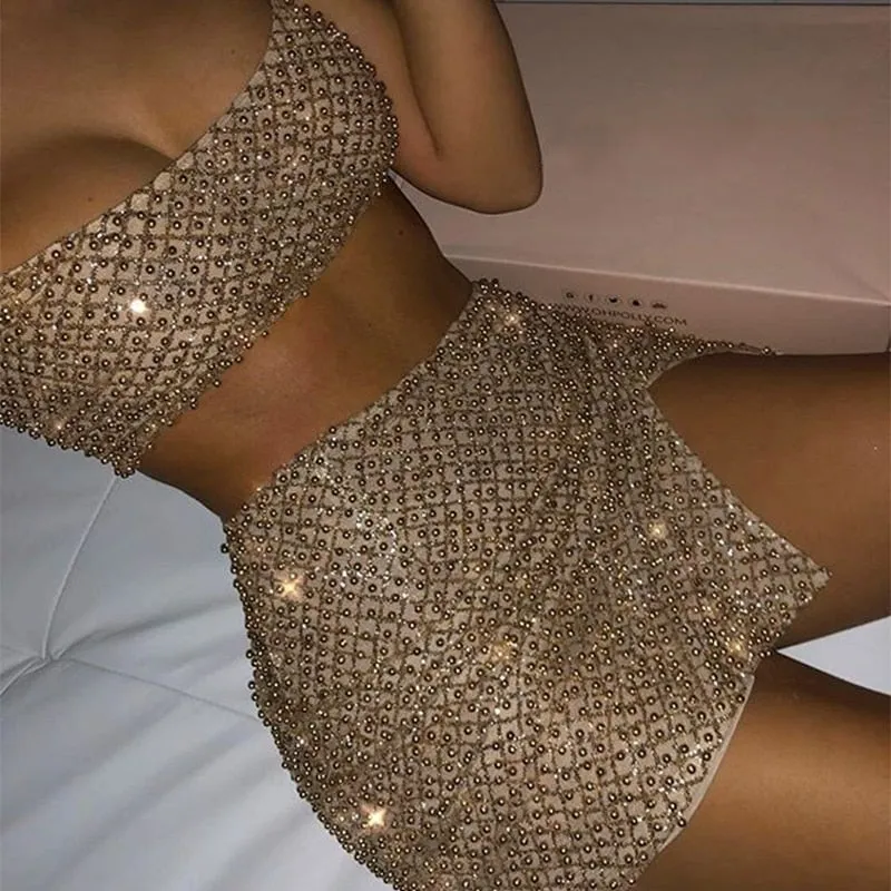 Spaghetti Strap Shiny Sequined