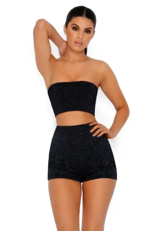 Sparkle The Fire Metallic Shorts in Black
