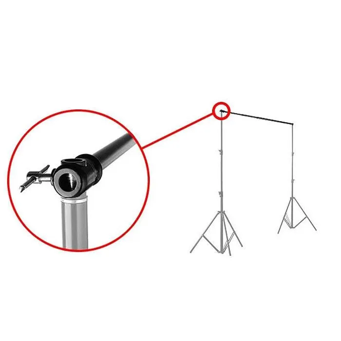 Spectrum Backdrop Stand Extendable Telescopic Crossbar Rod (1.2m - 3m) - Black / Silver
