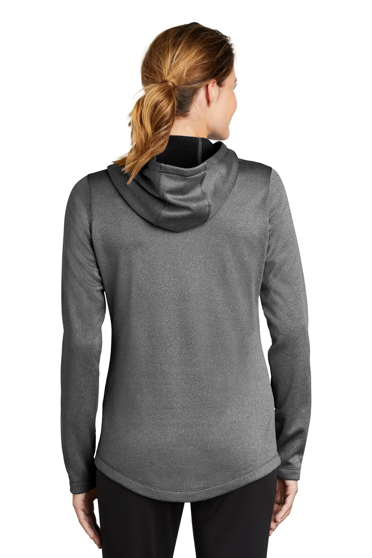 Sport-Tek ® Ladies PosiCharge ® Sport-Wick ® Heather Fleece Hooded Pullover. LST264