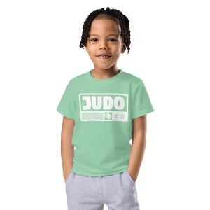 Sporty Sun Protection: Boy's Short Sleeve Judo Rash Guard - Vista Blue
