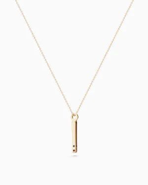 Square Drop Birthstone Pendant | Yellow Gold