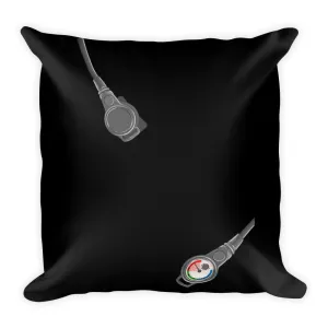Square Pillow - Scuba Gear - Black Background