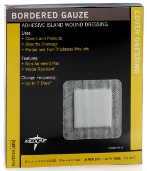 Sterile Bordered Gauze, 6" x 6" (box of 15)