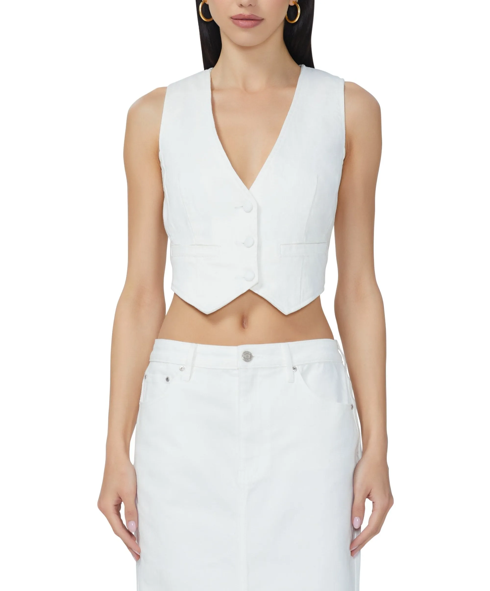 Sterling Denim Vest - White