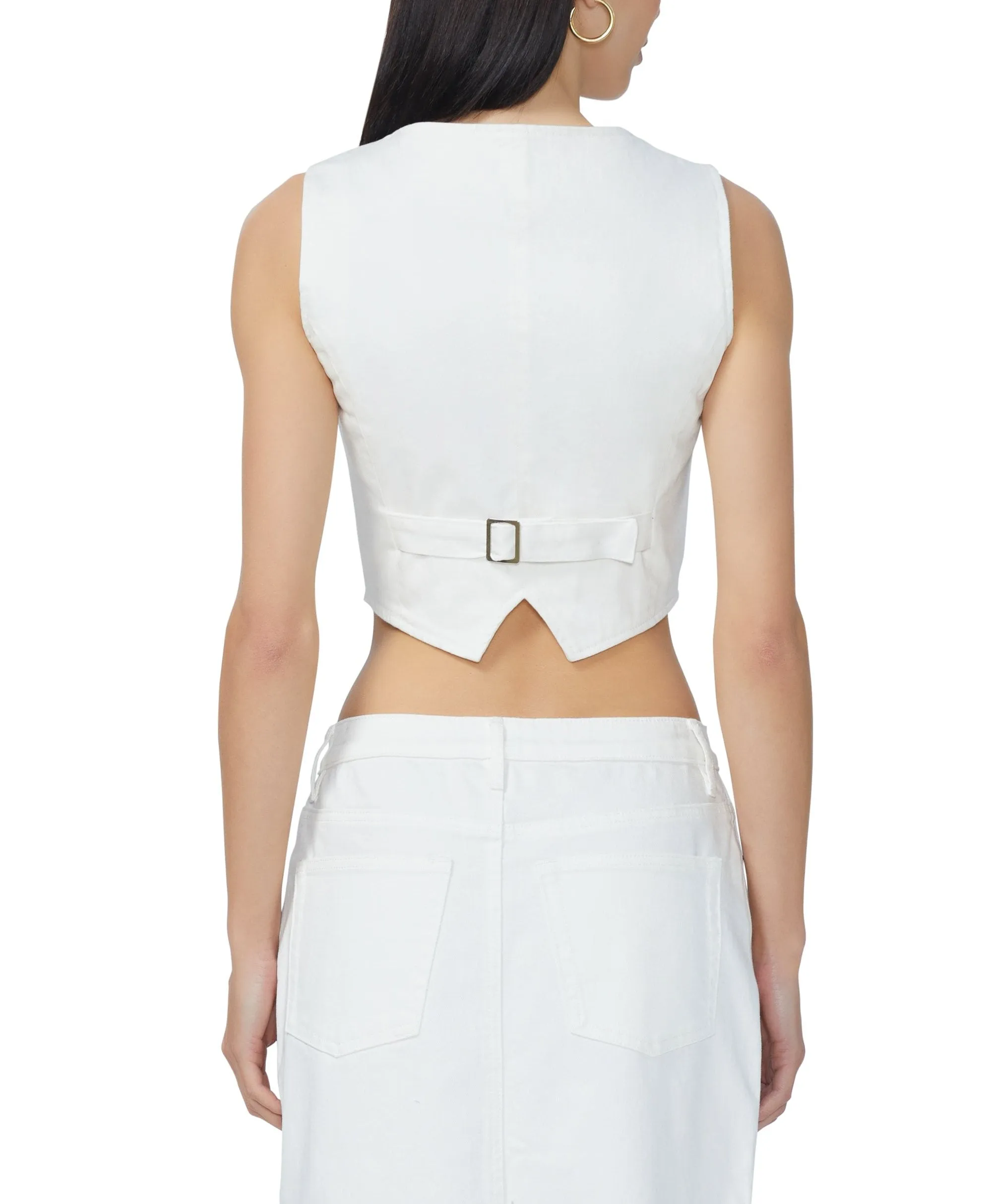 Sterling Denim Vest - White