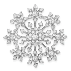 Sterling Silver Cubic Zirconia Snowflake Slide