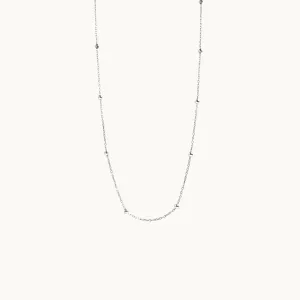 Sterling Silver Necklace. Silver, Rose Gold and Gold beaded necklace