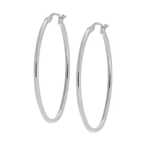 Sterling Silver Oval Hoop Earrings