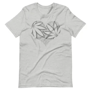 Stipple Shaded Marijuana Leaf Heart Premium T-Shirt