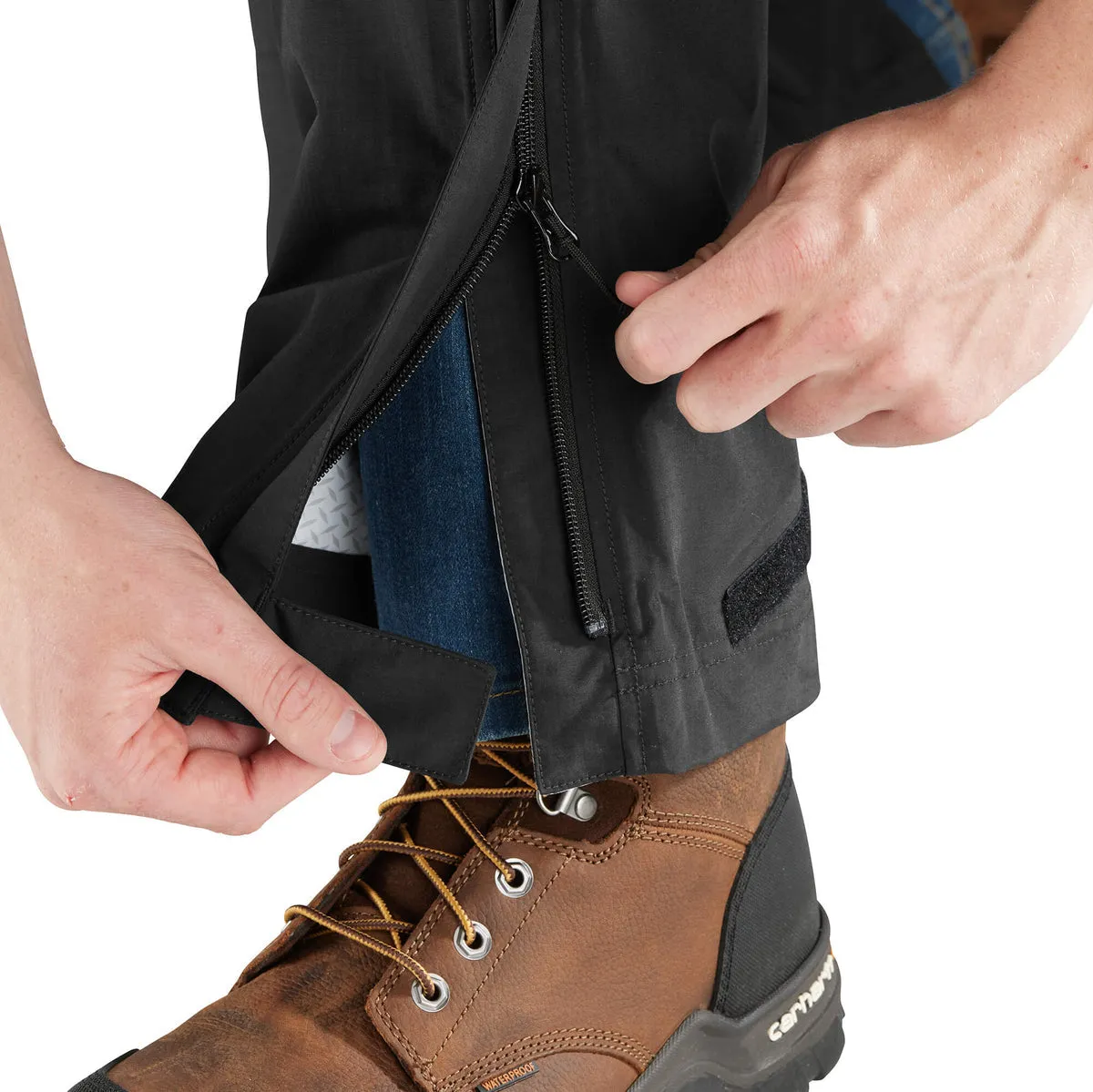 Storm Defender Relaxed Fit Light Weight Packable Rain Pant - Black