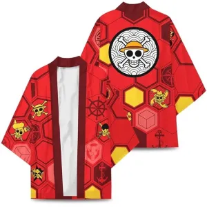 Straw Hat Pirate Flags Kimono Cardigan
