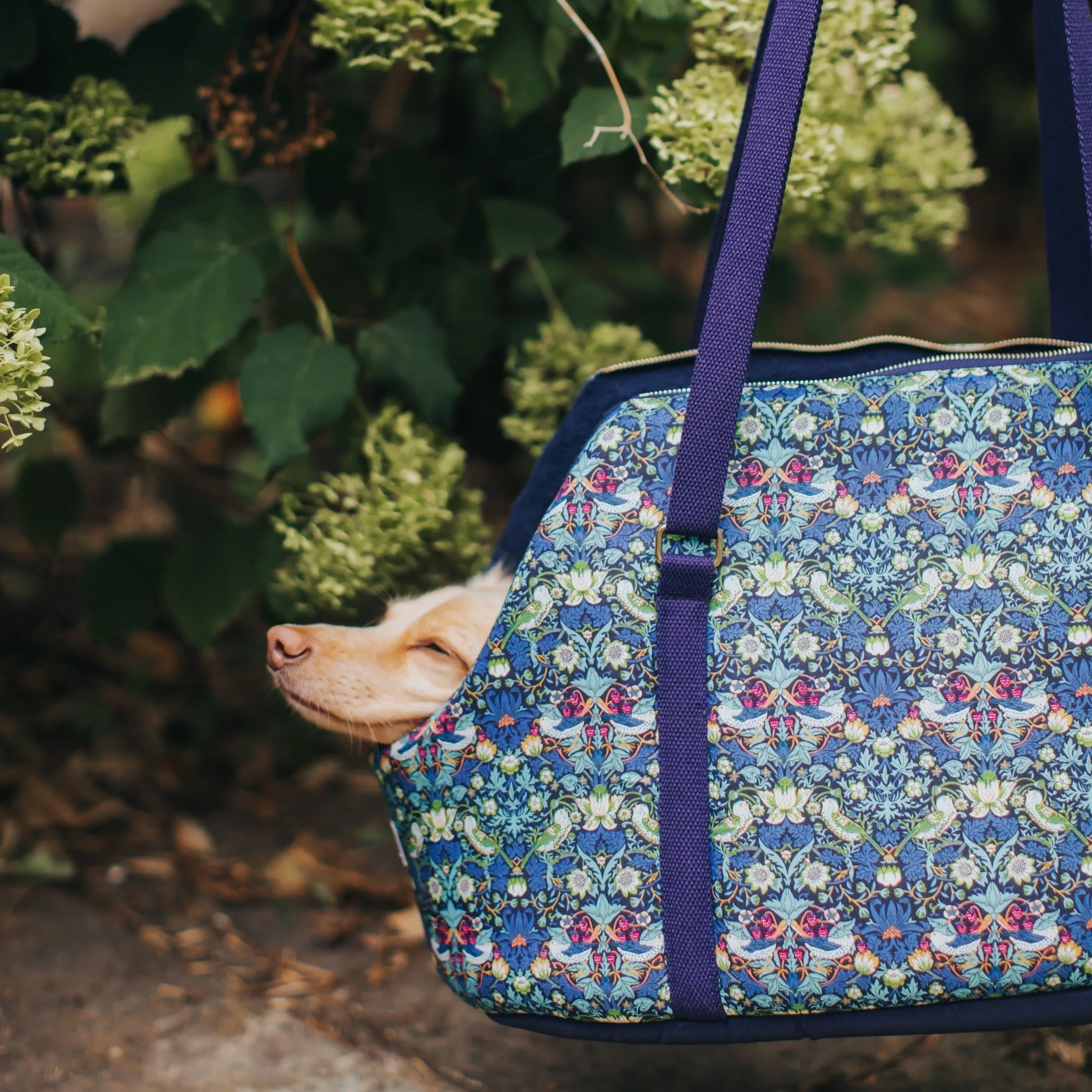 Strawberry Thief Adjustable Luxury Dog Carrier
