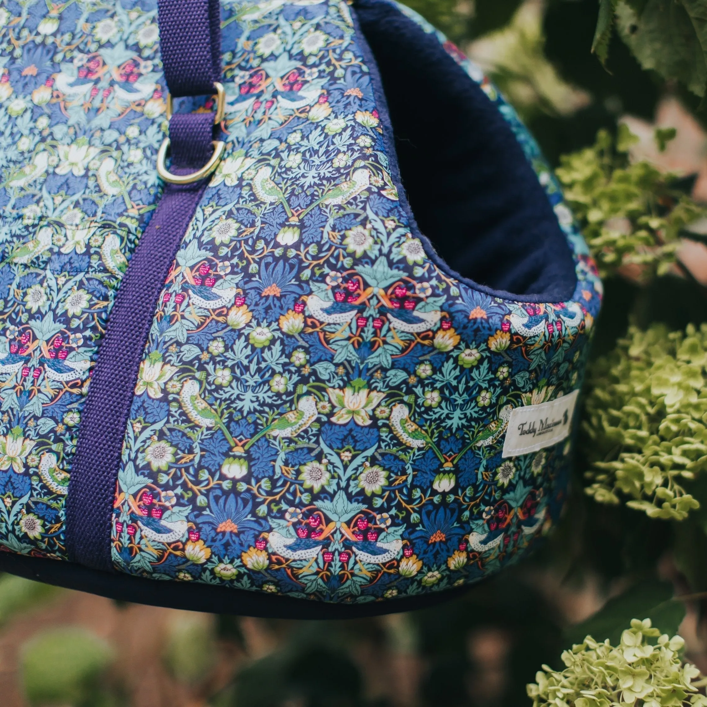 Strawberry Thief Adjustable Luxury Dog Carrier