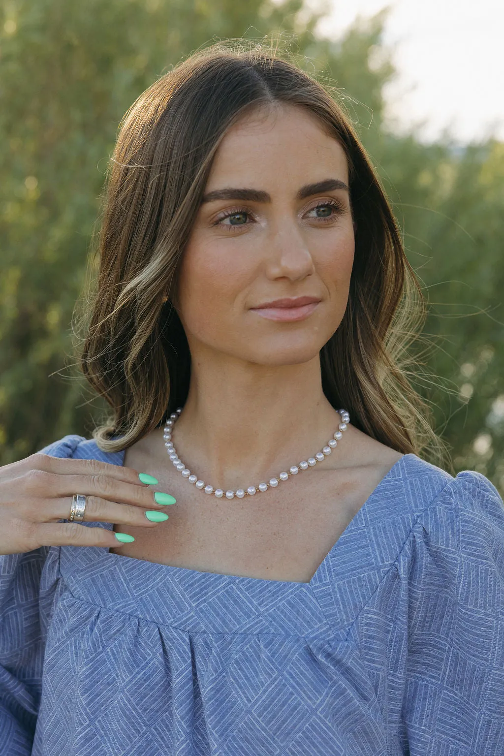 String of Pearls Necklace-Gold
