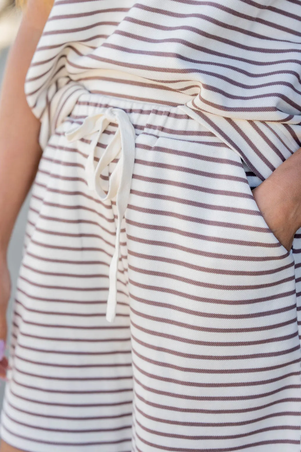 Striped Drawstring Shorts