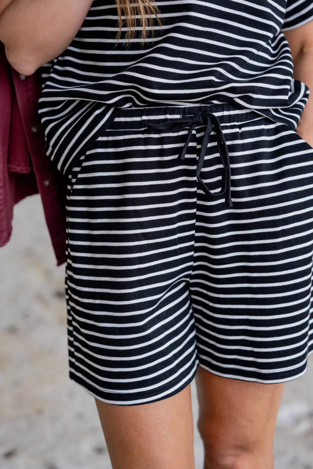 Striped Drawstring Shorts