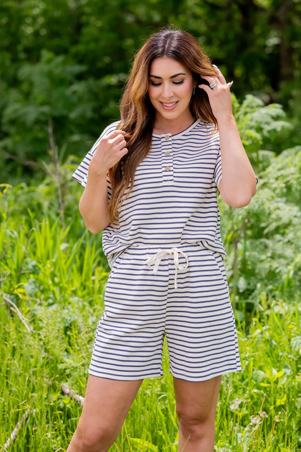 Striped Drawstring Shorts