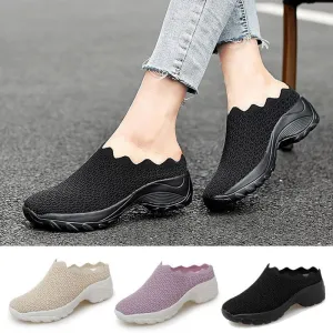 Stroll in Comfort with Owlkay Lazy Wavy Breathable Slip-On Walking Shoes