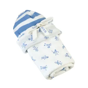 Stroller Blanket   Hat Set, People Print