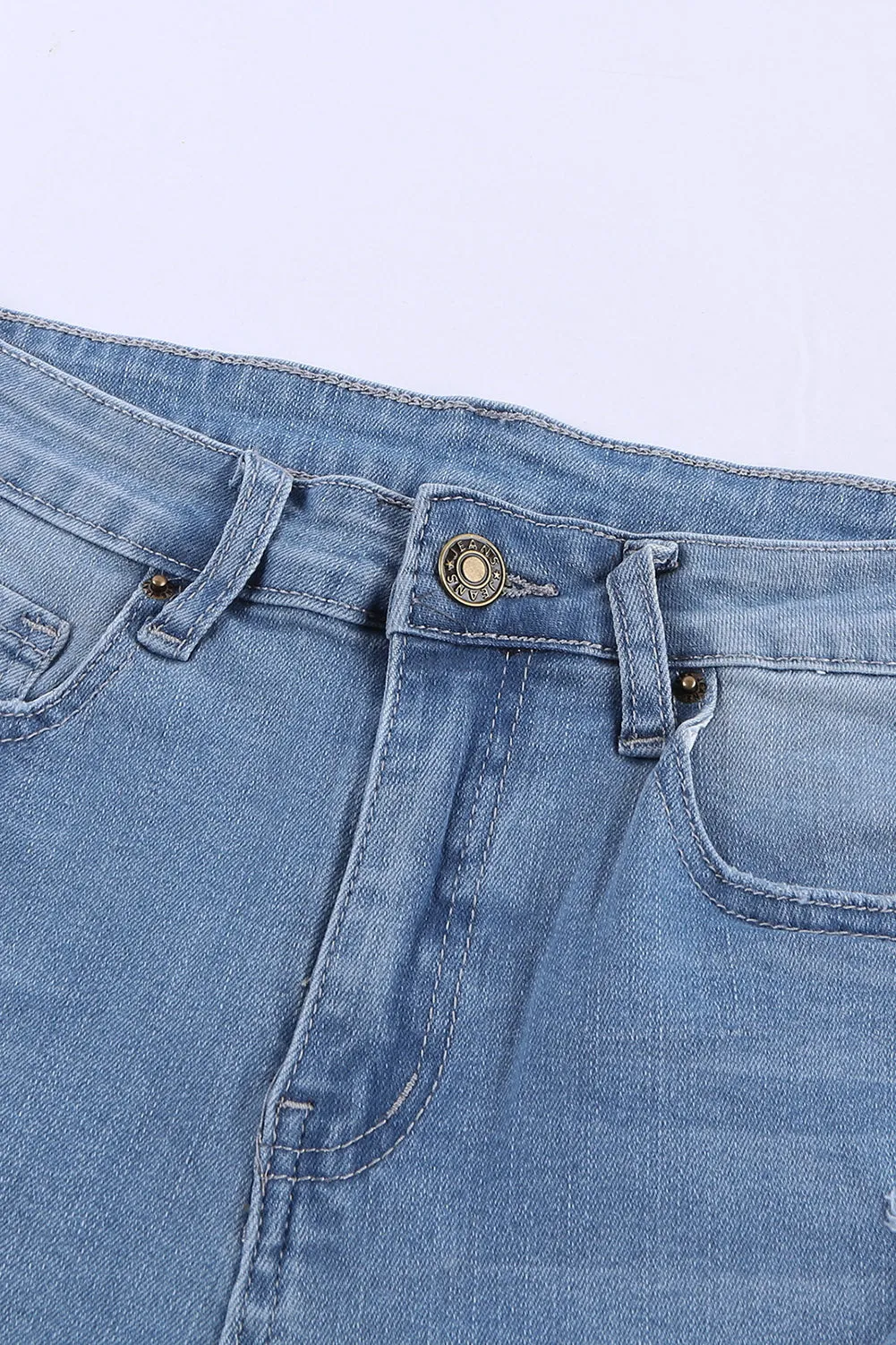 Stylish High Waist Distressed Denim Shorts