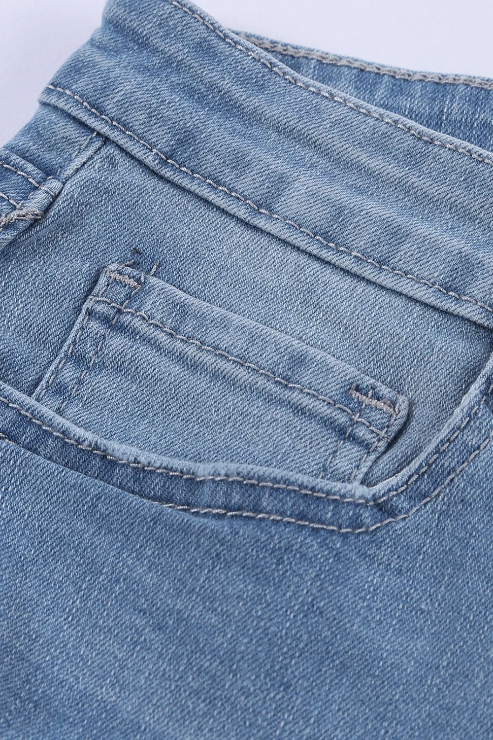 Stylish High Waist Distressed Denim Shorts