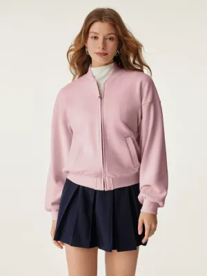 Subtle Texture Bomber Jacket