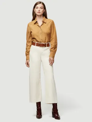 Suede 70s Shirt -- Camel