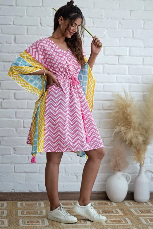 Sugar Rush Hand Block Printed Kaftan