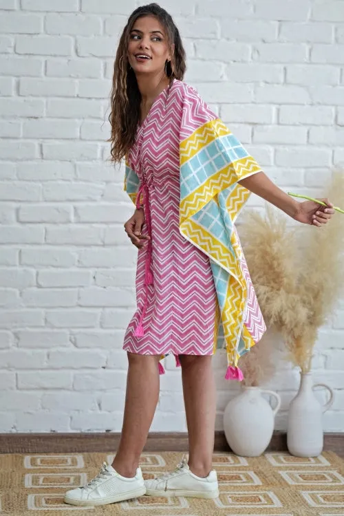 Sugar Rush Hand Block Printed Kaftan