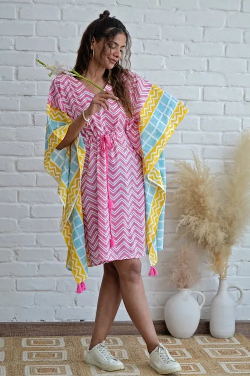 Sugar Rush Hand Block Printed Kaftan