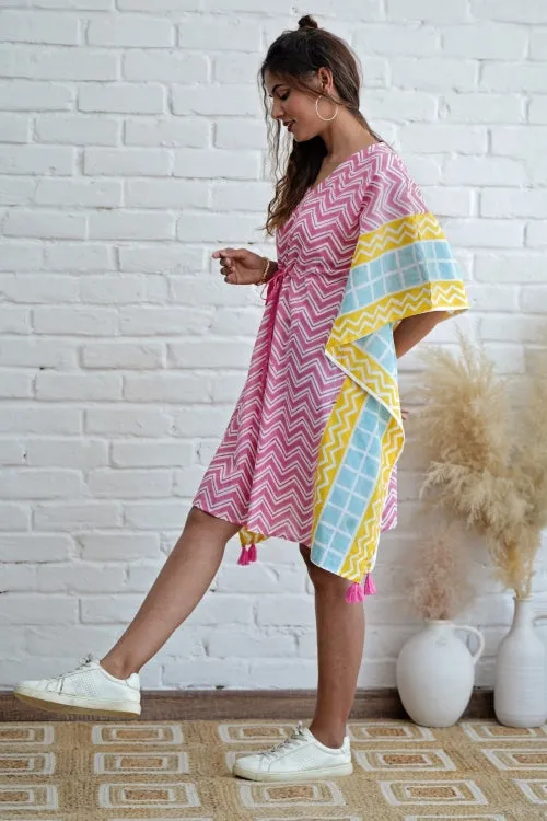 Sugar Rush Hand Block Printed Kaftan