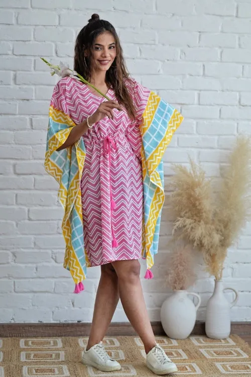 Sugar Rush Hand Block Printed Kaftan