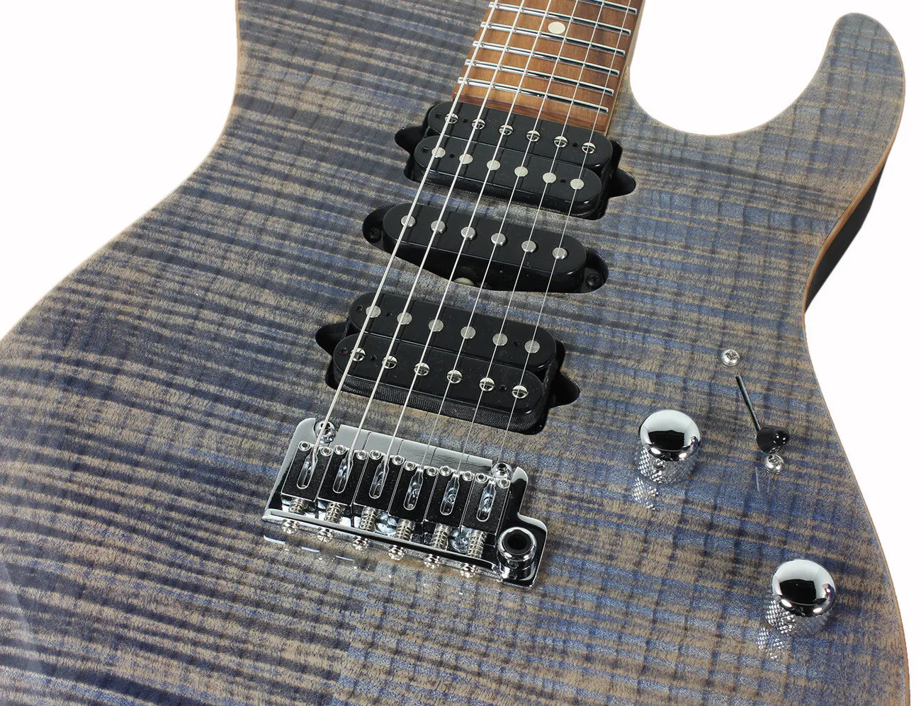 Suhr Modern Pro Guitar, Trans Blue Denim Slate, Pau Ferro, Matching Headstock