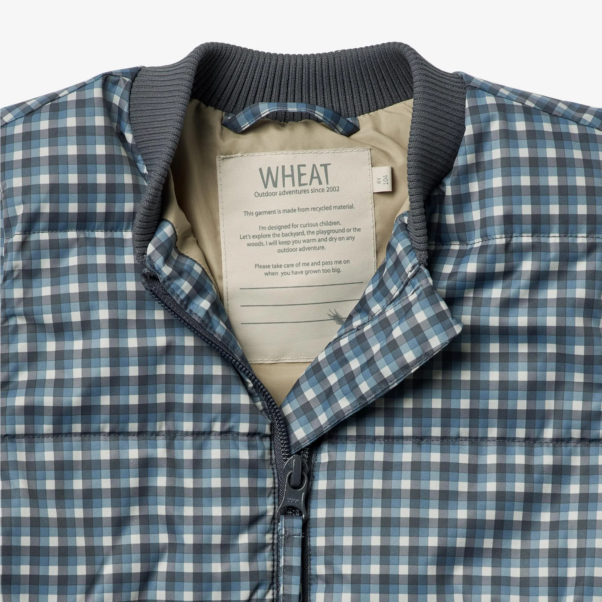 Summer Puffer Waistcoat Andre - blue check