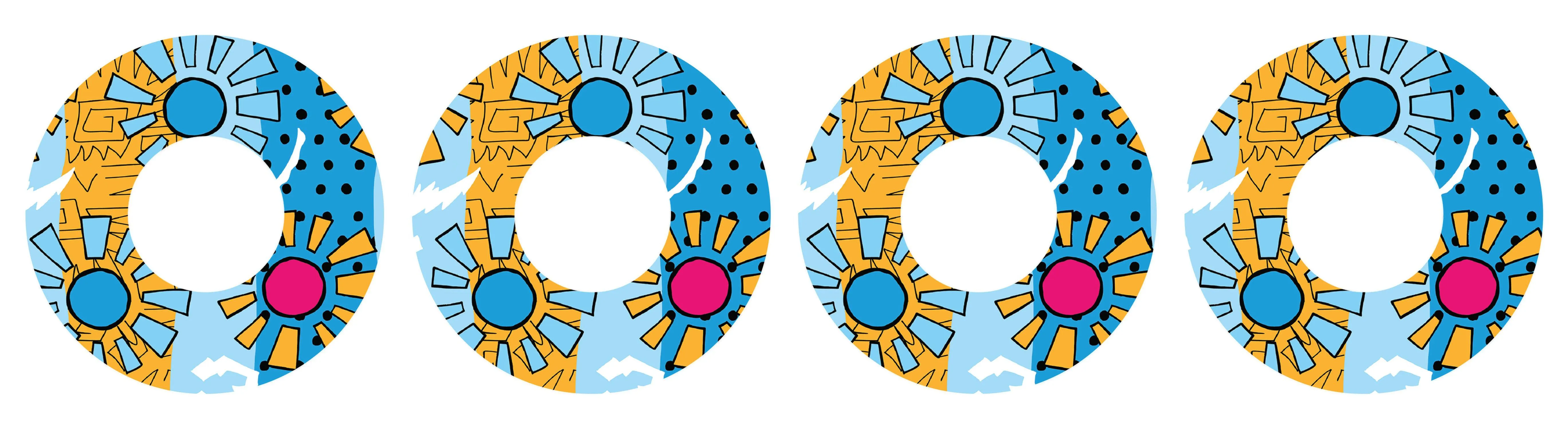 Summer Suns Patch  Tape Designed for the FreeStyle Libre 2