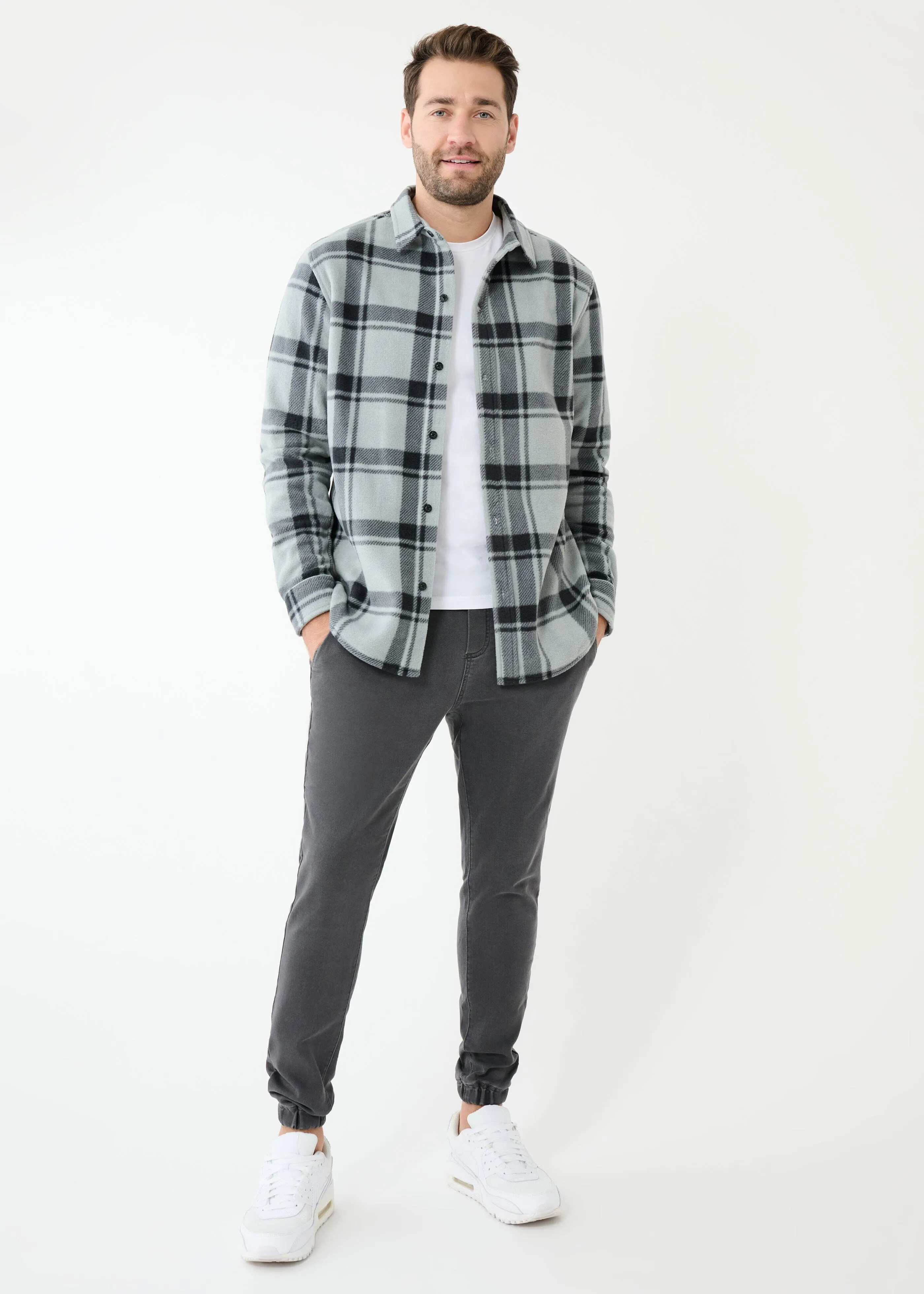 Sunday Shirt Jacket | Grey/Black Plaid