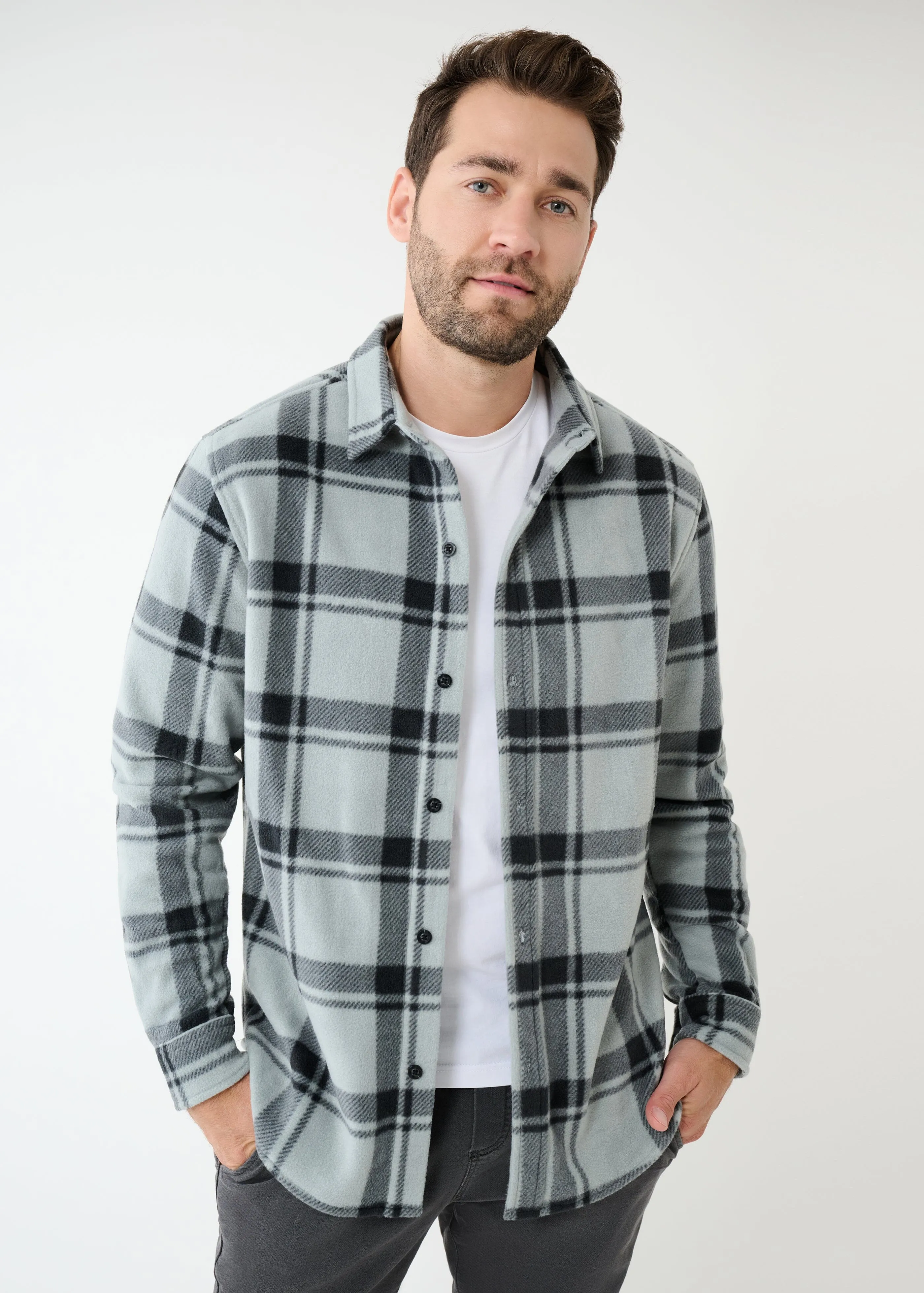 Sunday Shirt Jacket | Grey/Black Plaid