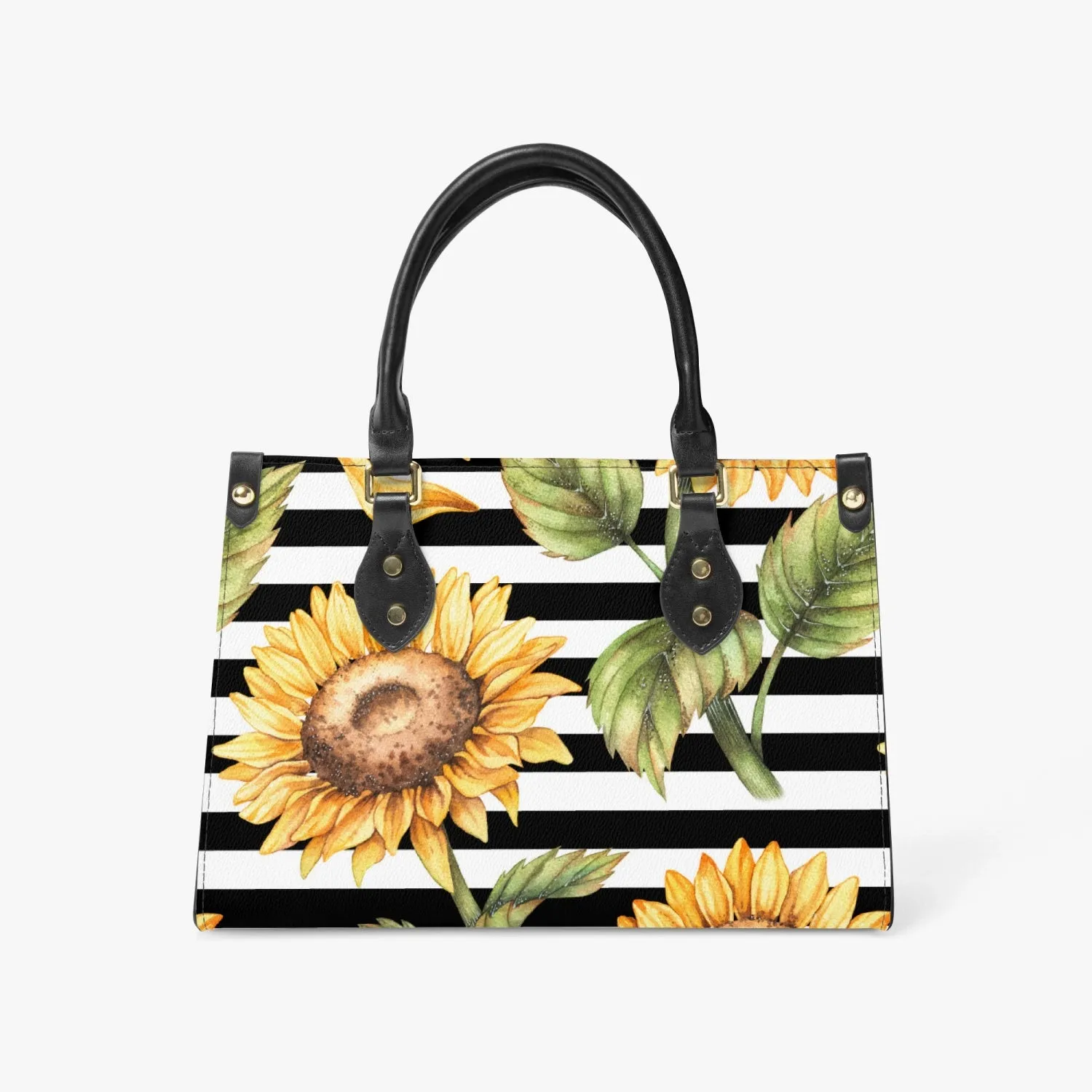 Sunflower Striped Tote Bag - Long Strap and Inner Bag