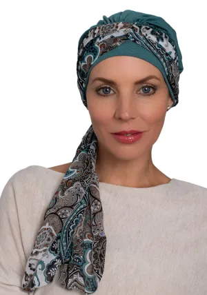 Sunrise Cap with Attached Scarf