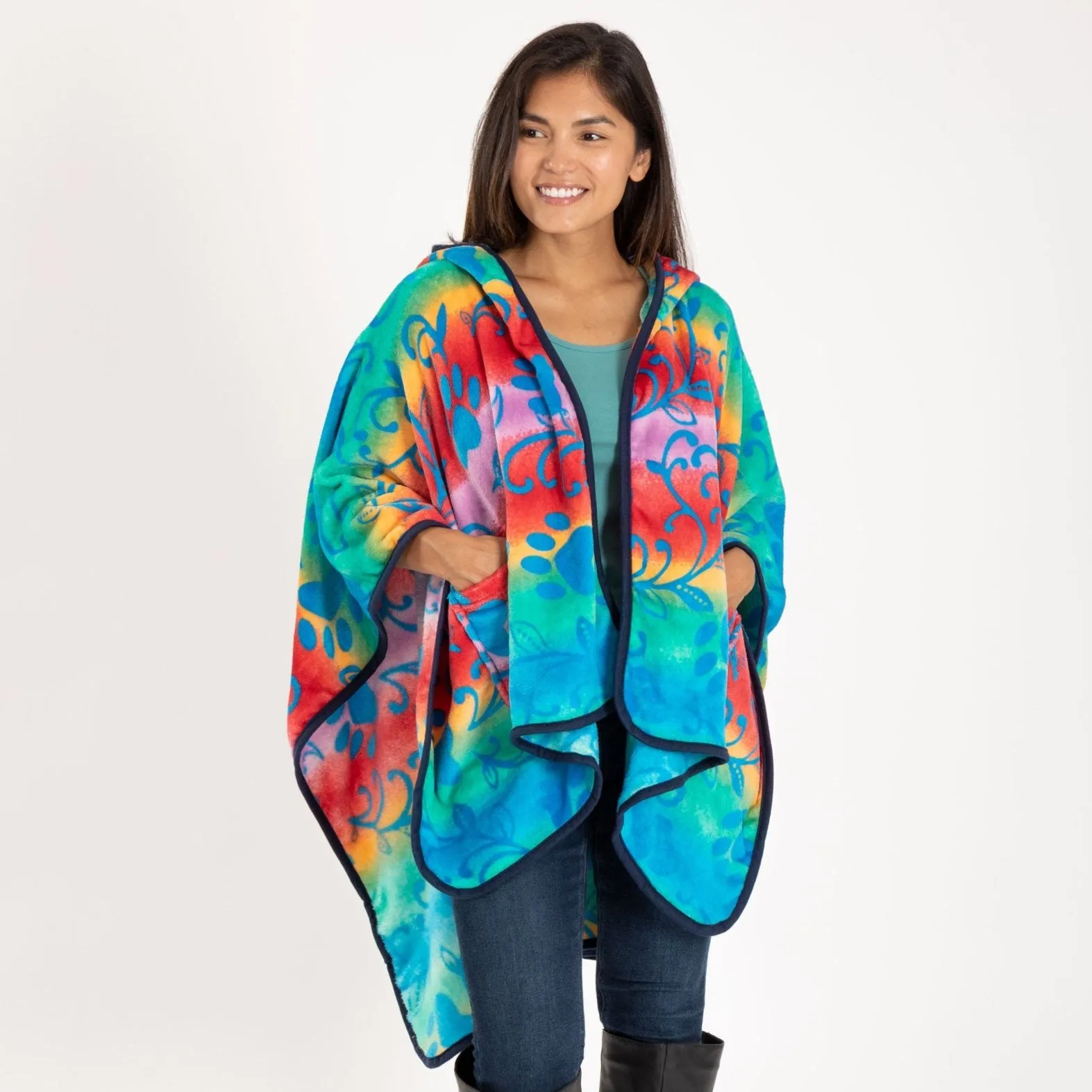 Super Cozy&trade; Paws Fleece Hoodie Cape