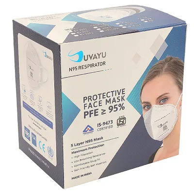Suvayu N-95 ISI Certified A.I.I.M.S Approved 5-Layer FFP2 Mask - GREY