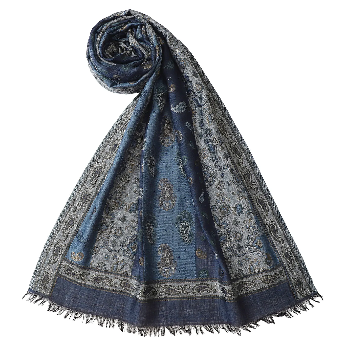 Swan Wool & Lurex Jacquard Stole